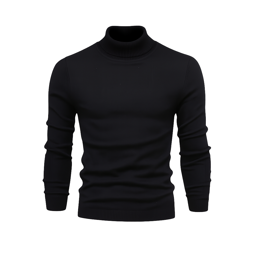 Turtleneck Cable-Knit Wool Knit Sweater