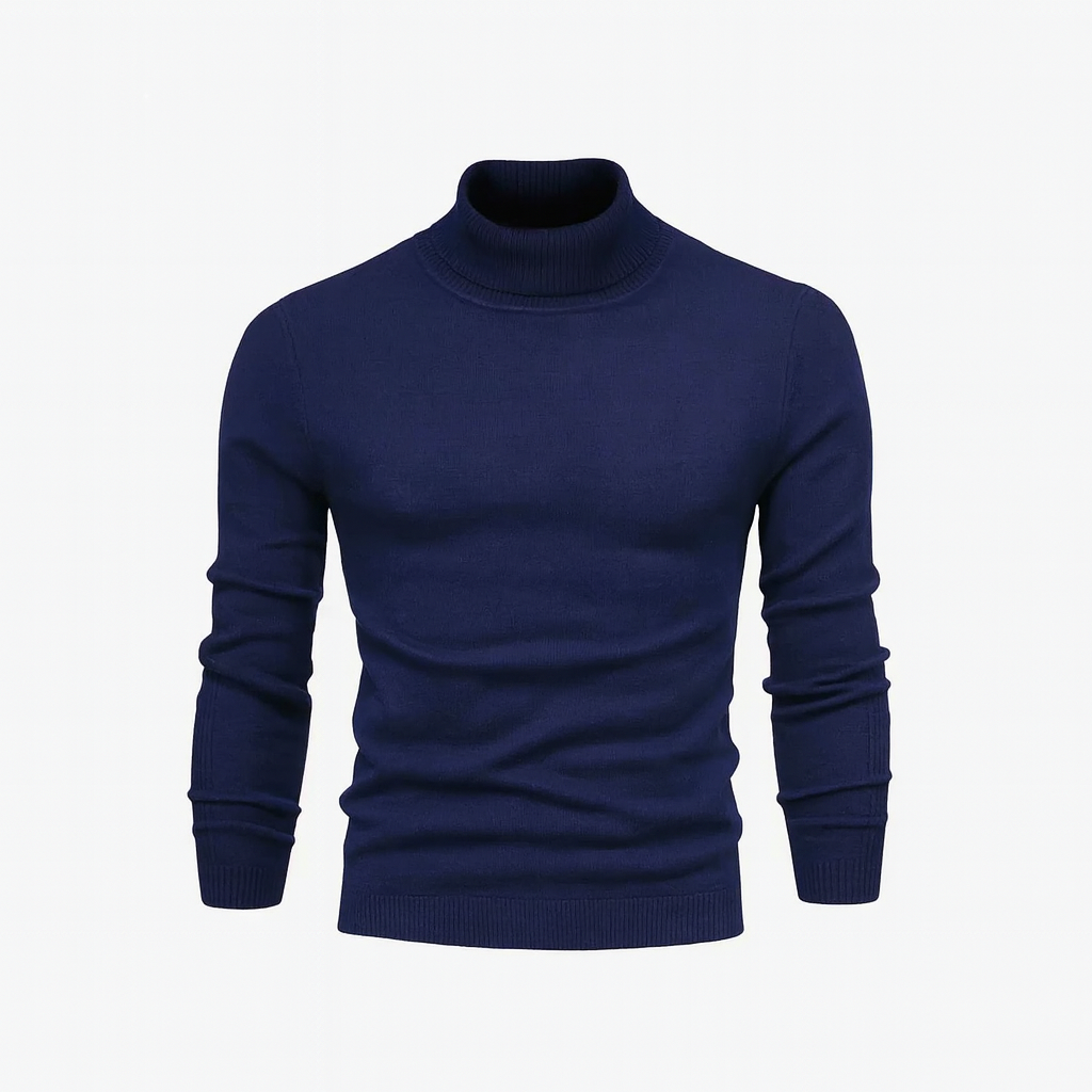 Turtleneck Cable-Knit Wool Knit Sweater