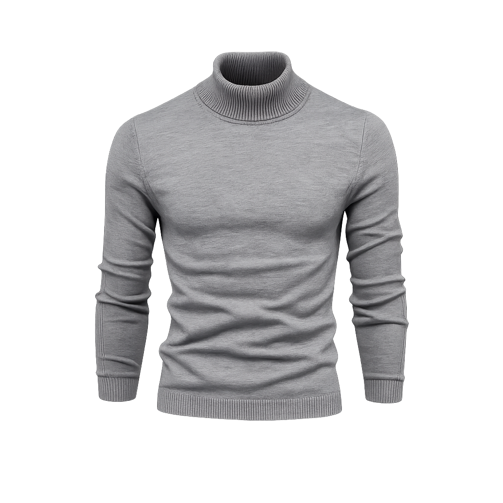 Turtleneck Cable-Knit Wool Knit Sweater