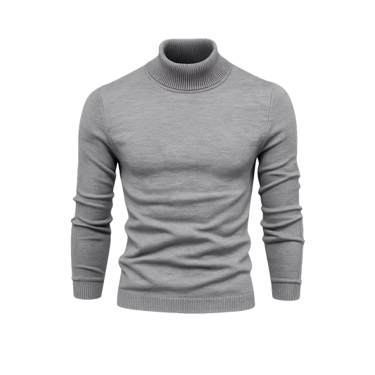 Turtleneck Cable-Knit Wool Knit Sweater